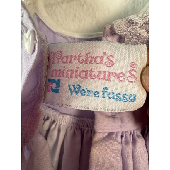 Vintage Martha’s Miniatures Baby Dress 0-3 Months Lavender Ruffles + Bell –Rare! - Picture 13 of 14